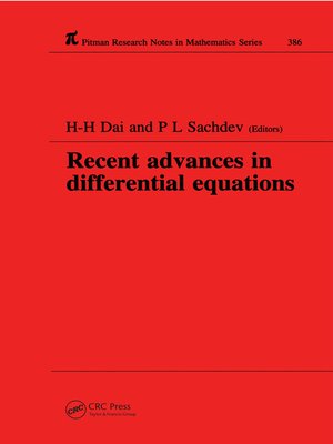 cover image of Recent Advances in Differential Equations